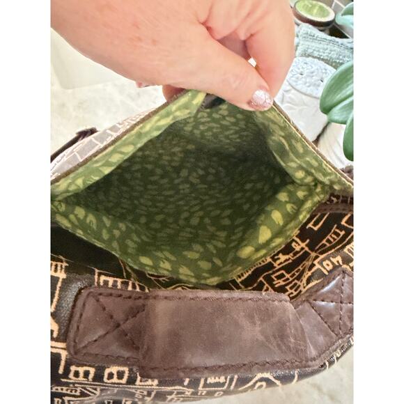 Fossil Key-Per City Scene canvas and Leather messenger bag crossbody - Picture 9 of 11